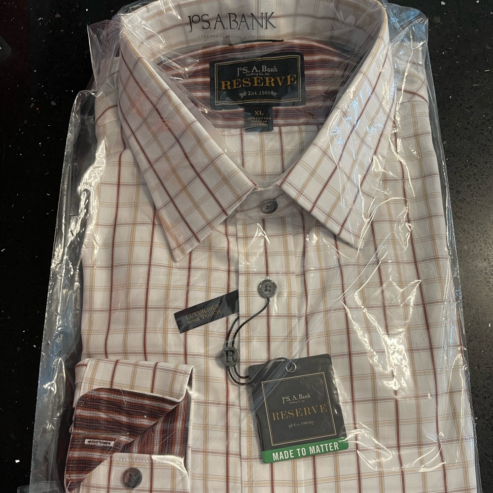 XL Jos A Bank Reserve Collared Long Sleeve Button Down Mens